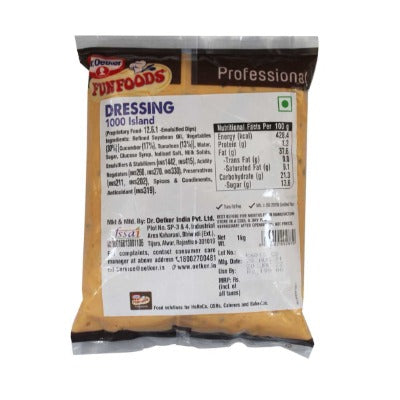 Dr. Oetker Funfoods 1000 Island Dressing – 1 kg | Creamy Tangy Salad & Sandwich Sauce