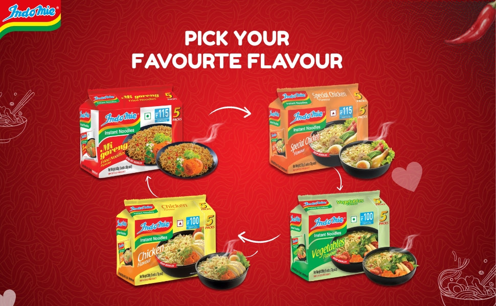 Indomie Noodles (Imported) Pack of 5 pc ~400 g – Quick & Tasty Instant Meal