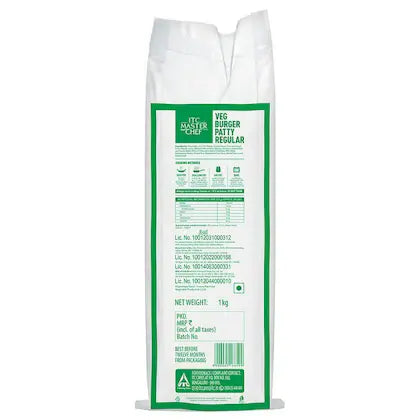 ITC Veg Burger Patty Regular 1 kg – Value Pack Vegetarian Burger Patties