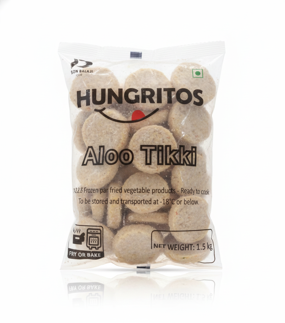 Aloo Tikki 1.5 kg – Crispy & Spiced Potato Patties | Ready-to-Cook