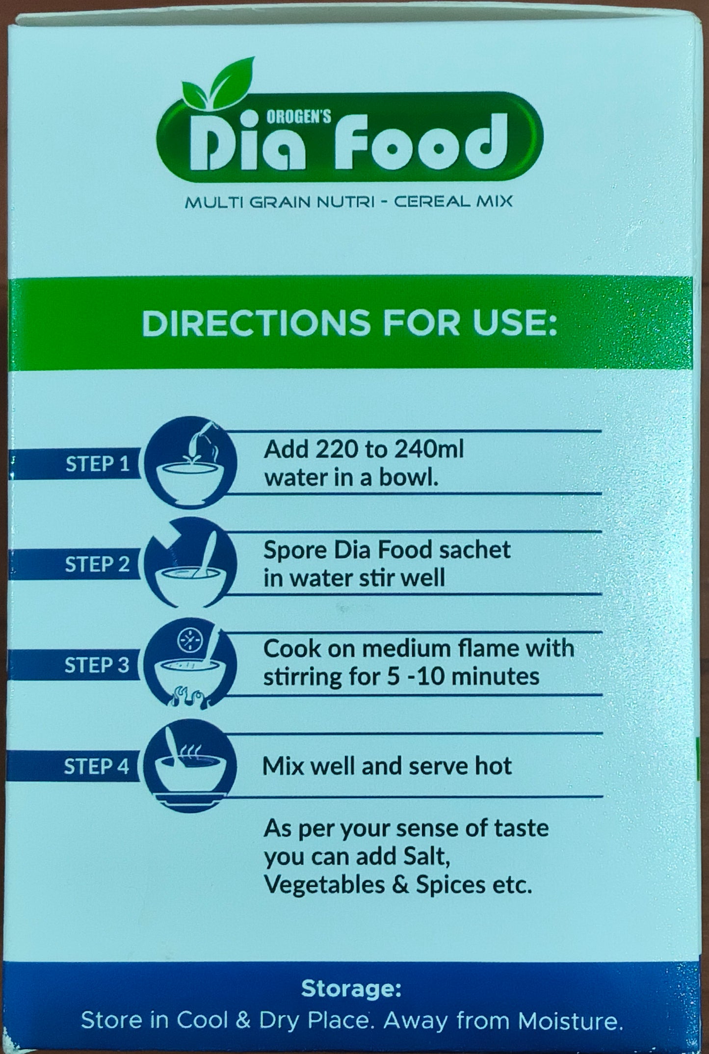 Dia Food – Multi Grain Nutri Cereal Mix | 45 g x 10 sachets |Net Weight 450 grams