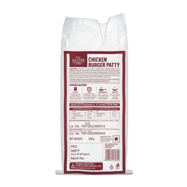 ITC Chicken Burger Patty (Super) – Premium 1 kg Pack for Juicy Burgers