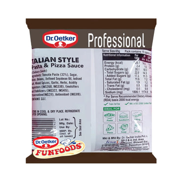Dr. Oetker Funfoods Italian Style Pasta & Pizza Sauce – 1 kg | Classic Tomato Herb Sauce