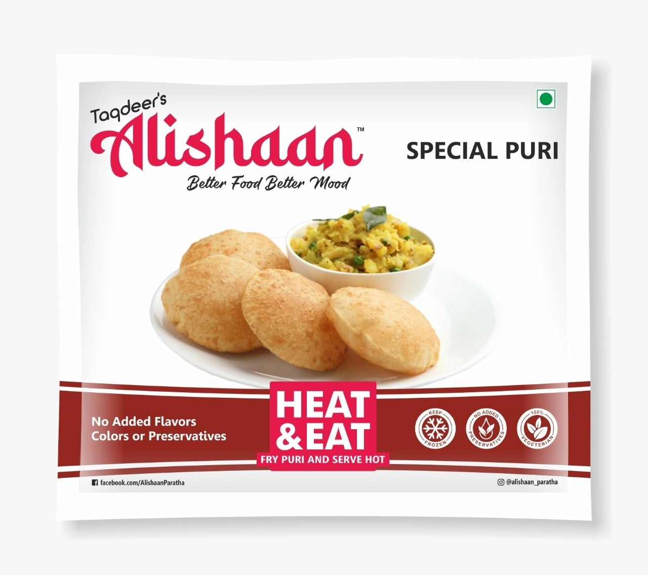 Alishaan Puri – 10 pcs Ready-to-Cook Golden Fluffy Puris | Quick & Easy