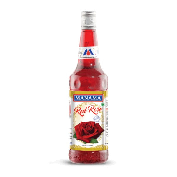Manama Red Rose Fruit Syrup – 750 ml | Floral & Refreshing Rose Flavour Mixer