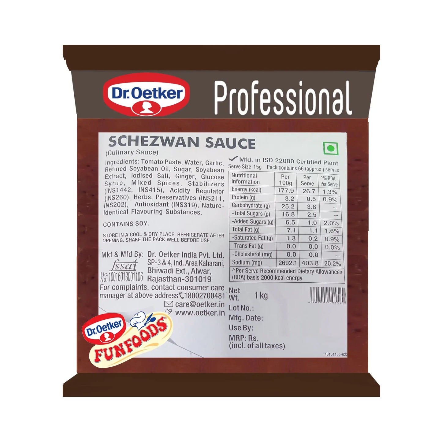 Dr. Oetker Funfoods Schezwan Sauce – 1 kg | Spicy Asian-Style Dipping & Cooking Sauce